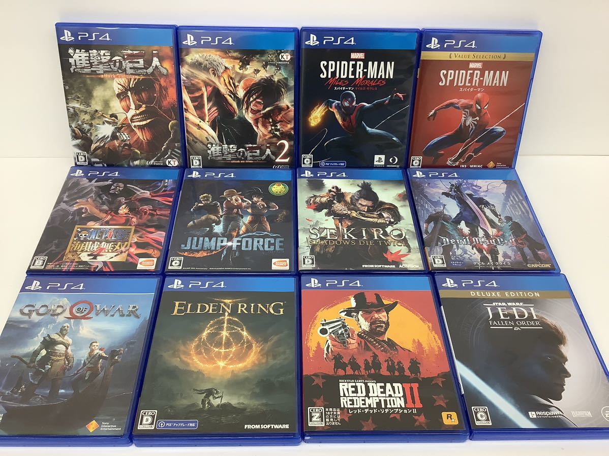 HR021-A2m60 PS4ソフトPlayStation4 プレステ4 進撃の巨人 2 スパイダーマン デビルメイクライ5 ワンピース ONE PIECE 12点セット