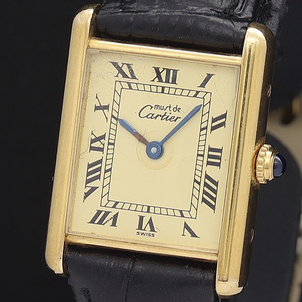 CARTIER】カルティエ マストタンク ヴェルメイユ SV925(GP)/レザー