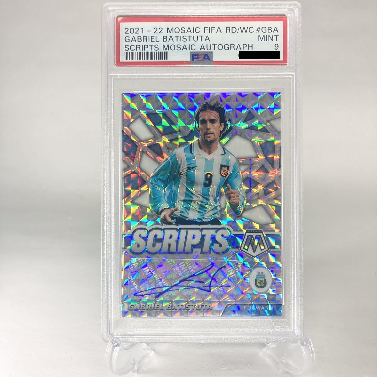 1円スタート☆PSA9☆直筆サイン☆ ガブリエル・バティストゥータ ☆2021 22 MOSAIC FIFA WORLD CUP GABRIEL BATISTUTA SCRIPTS MOSAIC AUTO