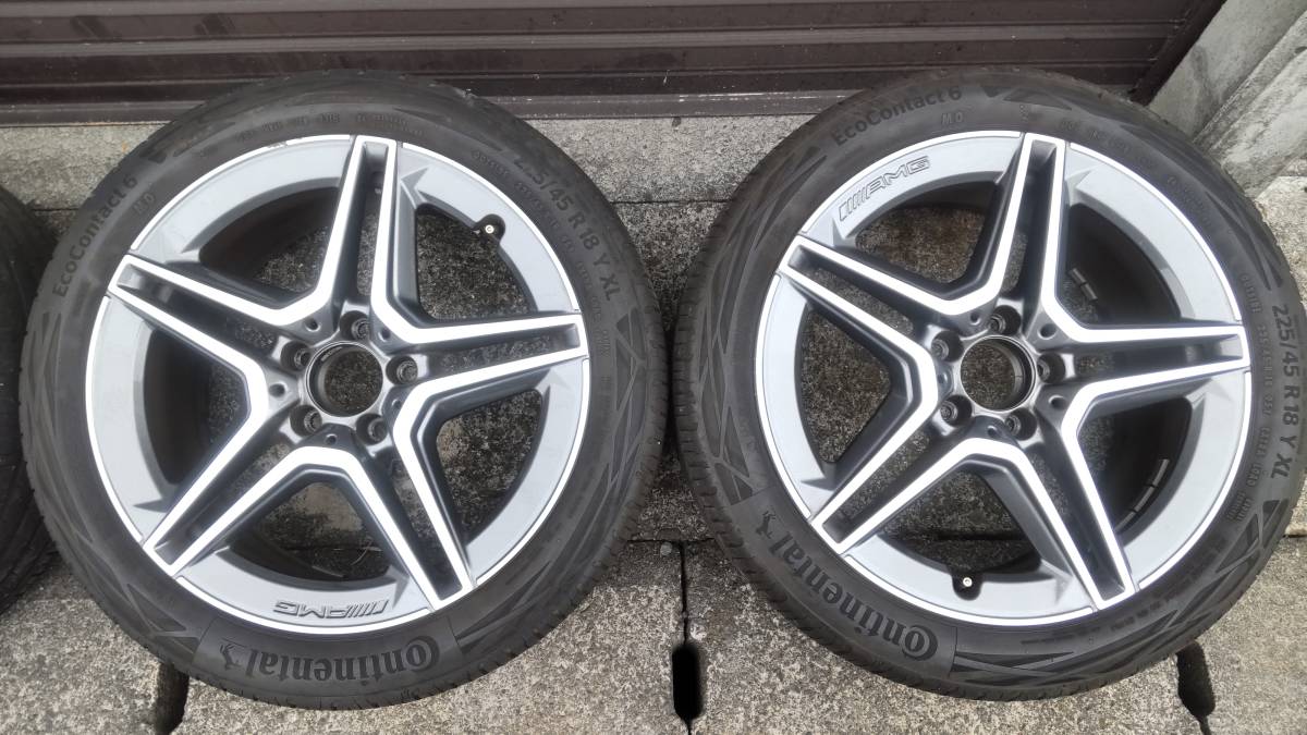 ベンツ 純正 W205 CクラスAMGライン 18インチ MO承認タイヤ付き PCD