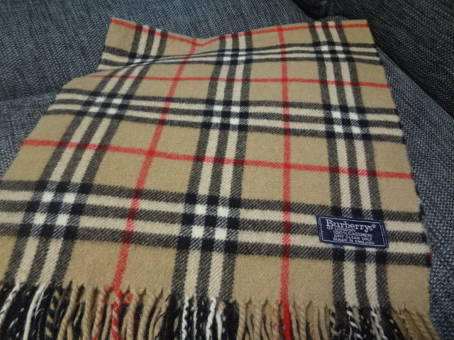 美品 BURBERRY バーバリー マフラー ノバチェック柄 カシミヤ100% ユニ