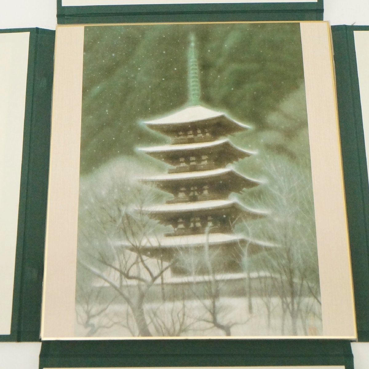 平山郁夫　大和の四季 平山 郁夫 大和の四季 色紙 春 夏 秋 冬 4点セット 黎明法隆寺 結因の