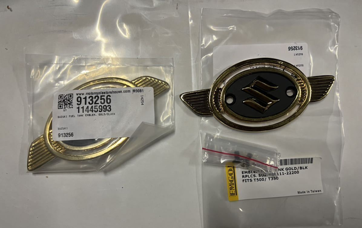 新品 スズキ T350 T500 リプロ タンクエンブレム 2枚セット 【公式通販】