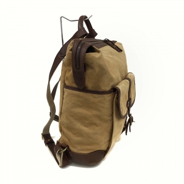 ゲンテン genten リュックサック - キャンバス×レザー ライトブラウン