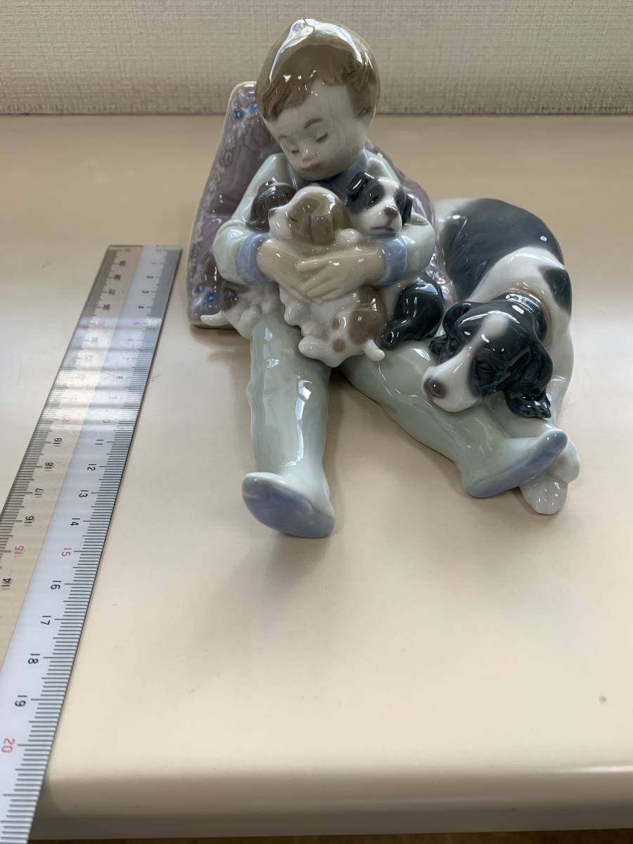 LLADRO 少年と犬の置物 N535 置物 LLADRO - : N535 少年と犬の置物 美