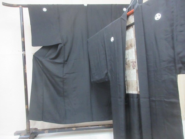 専用 P3909.3556.2690 三点セット ●服部織物謹製 高級 正絹 1円 良品 正絹 紋付羽織 着物 男性用 アンティーク 入学式 卒業式 骸骨