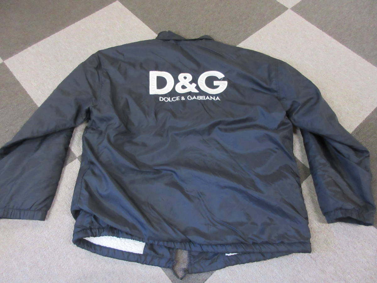 90s D&G 裏ボア コーチジャケット 黒 XL~ ヴィンテージ アーカイブ ドルチェ＆ガッバーナ ドルガバ アウター ウィンドブレーカー