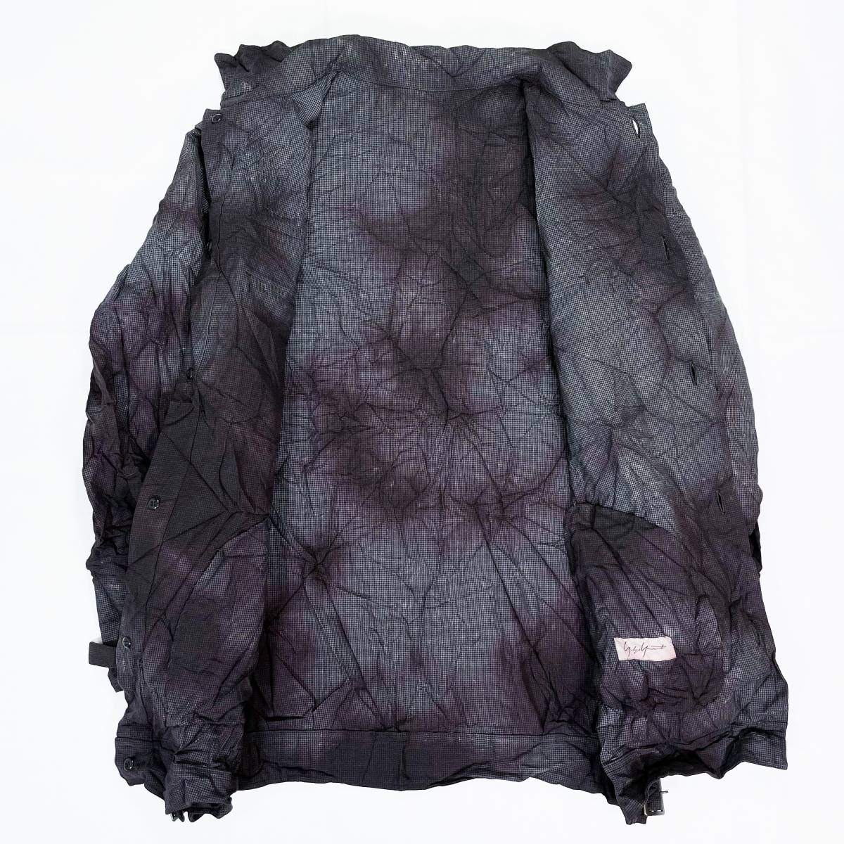 YOHJI YAMAMOTO ヨウジヤマモト ムラ染め シワ加工 ミリタリーシャツ 