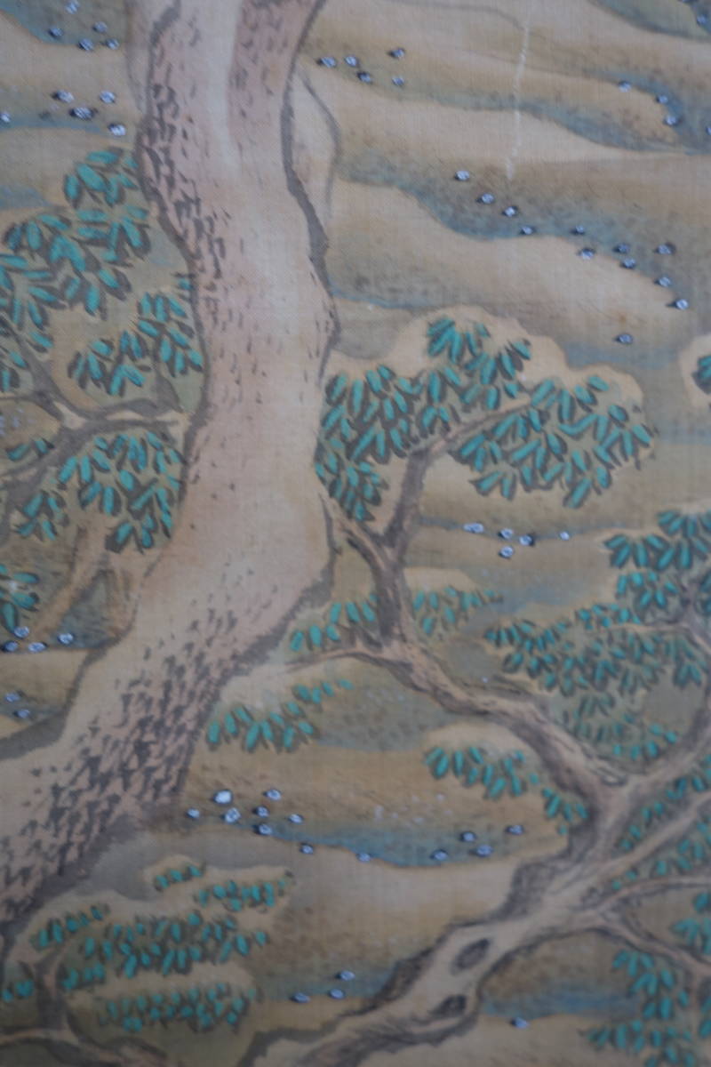 掛軸】〈徳弘董斎）『冬山水図』（絹本肉筆）/ 中国画 人物図 山水図