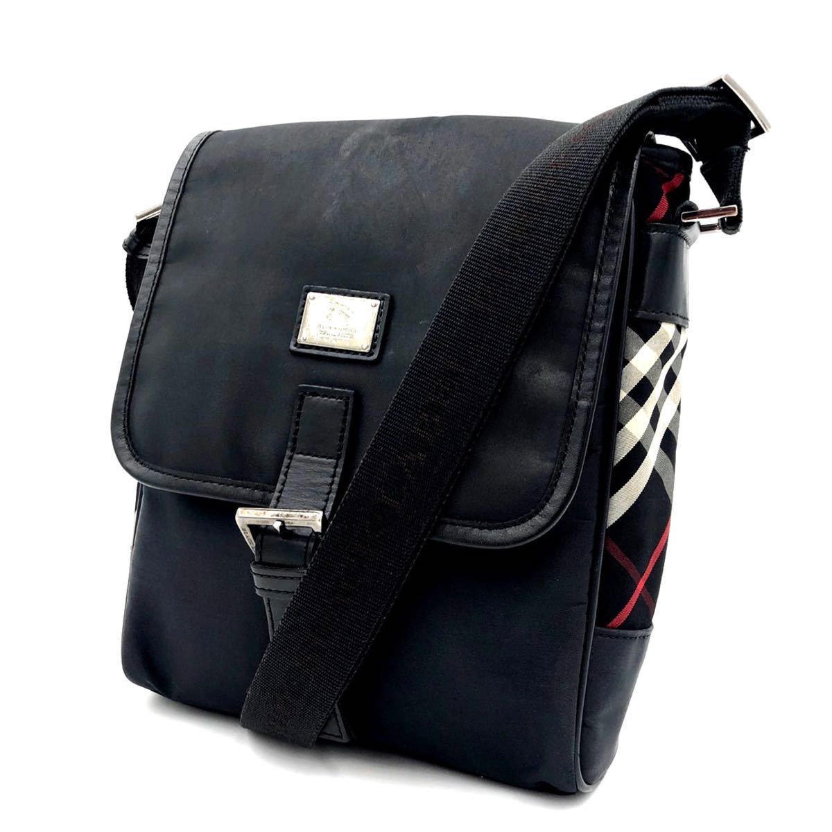美品 Burberry バーバリー ブラックレーベル クロスボディ サコッシュ