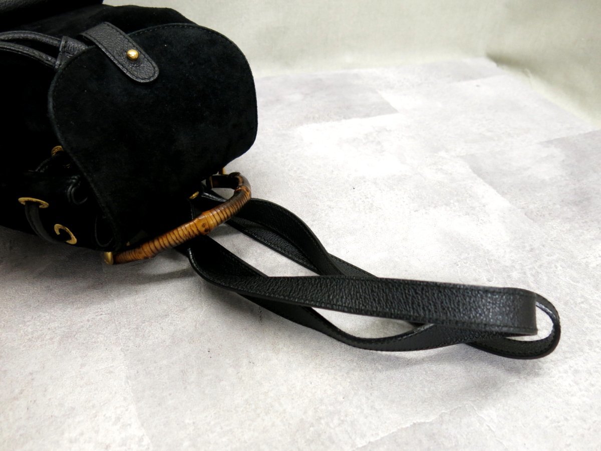 ○超美品○GUCCI オールド グッチ○バンブー○スエード カーフ レザー 本革