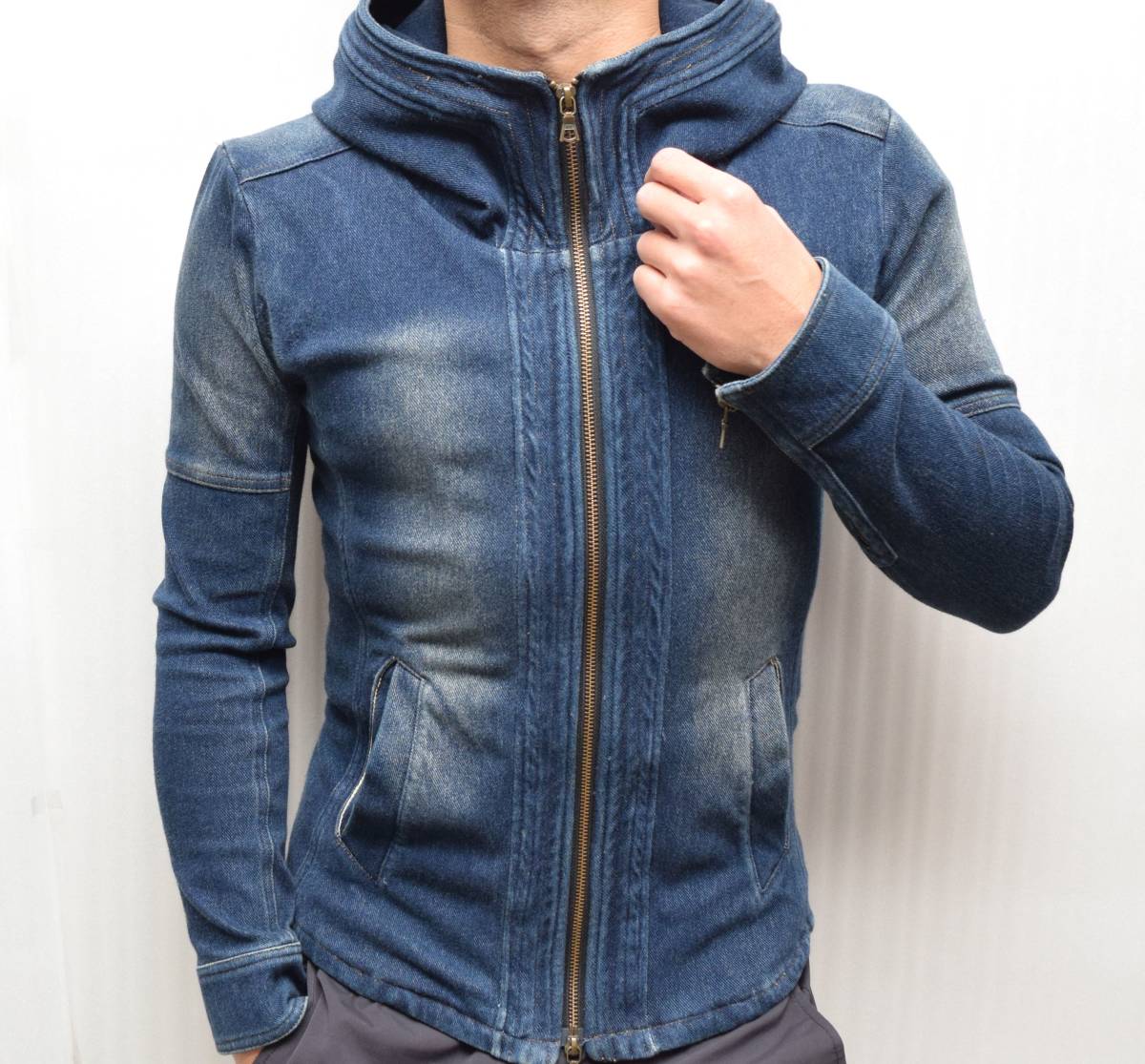 2015年 定価2万 NO ID. NOID ノーアイディー ニットデニム 切替 