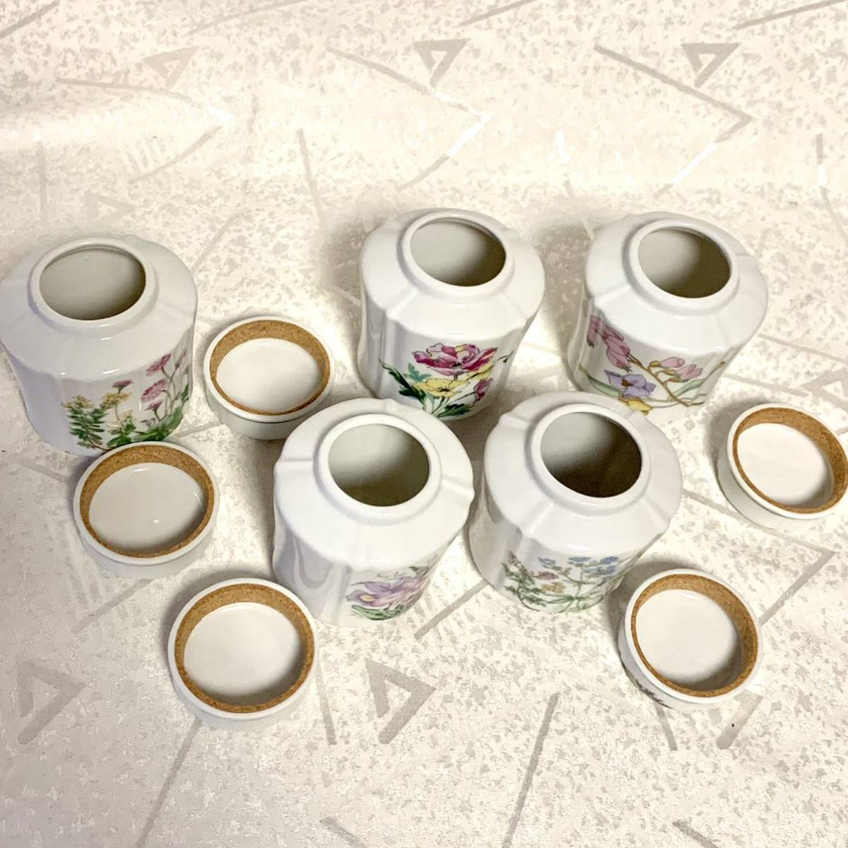 美品【メルローズ/MELROSES】紅茶入れ 5点セット キャニスター 茶壺 空