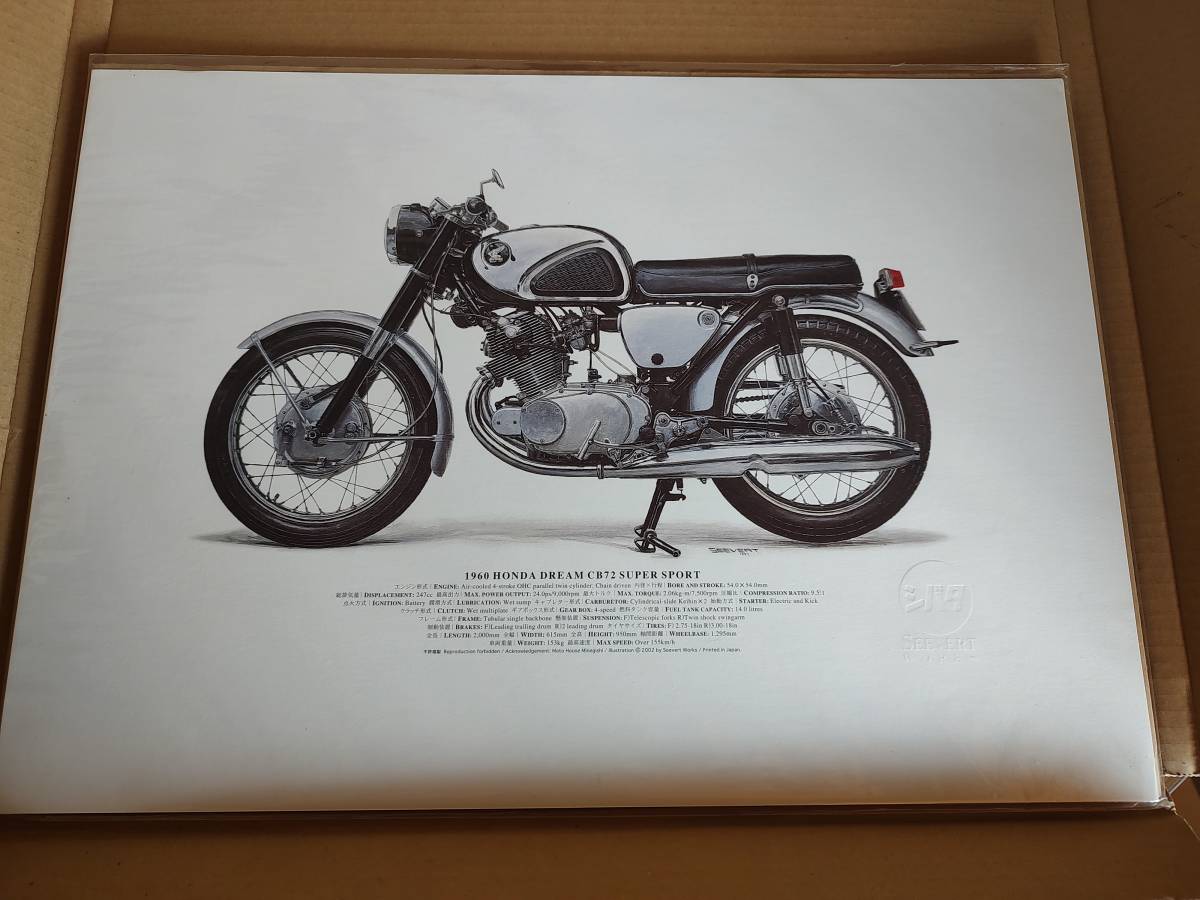 1967年 ホンダ CB72 バイクイラスト シバタ 柴田製作所 保管品 未開封 