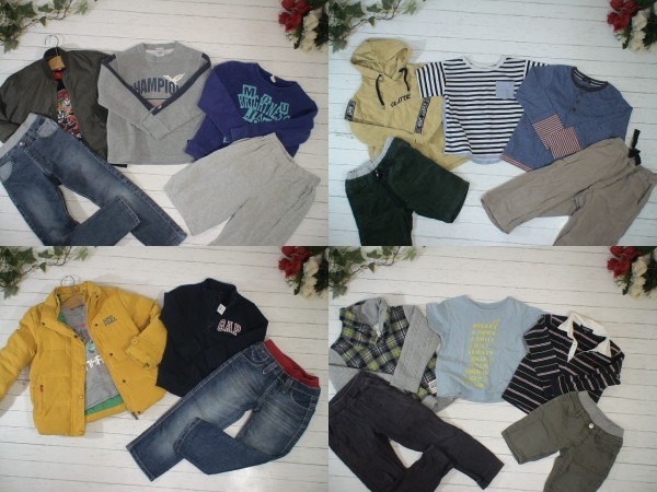 16-9022★110～120㎝サイズ・男の子・子供服★チビお兄・カジュアル・スポーツ系等★古着アイテム★80着セット★まとめ売り★古着★卸