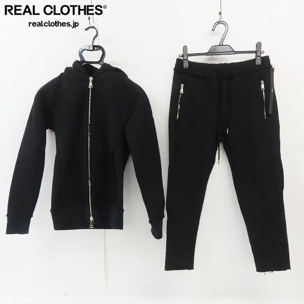☆wjk/ダブルジェイケイ super urake/裁ち切りデザイン パーカー/パンツ セットアップ 2929 hj17/5915 hj17zq size:S /060