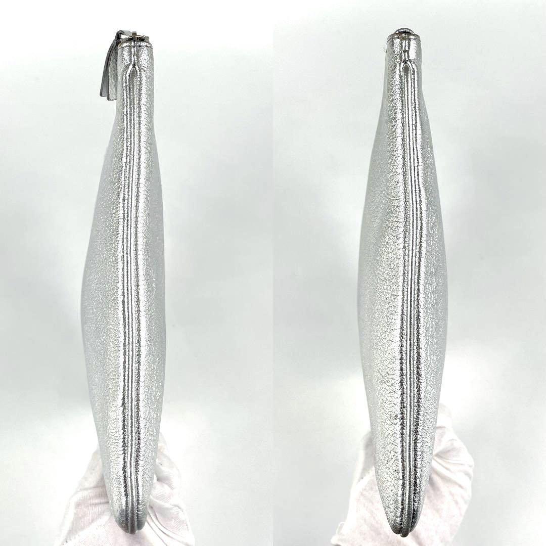 BALENCIAGA シルバー クラッチバッグ 美品□BALENCIAGA バレンシアガ クラッチバッグ セカンドバッグ
