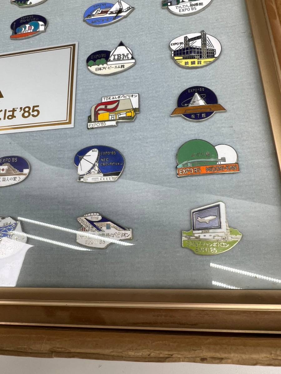美品/科学万博-つくば'85/ピンバッジ/額入り/国内出展館総覧/セット
