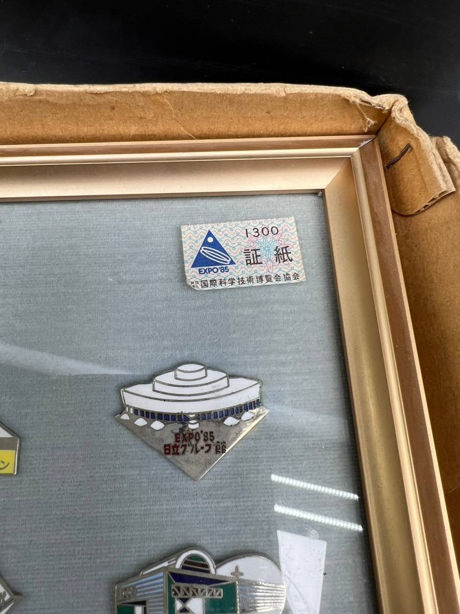 美品/科学万博-つくば'85/ピンバッジ/額入り/国内出展館総覧/セット