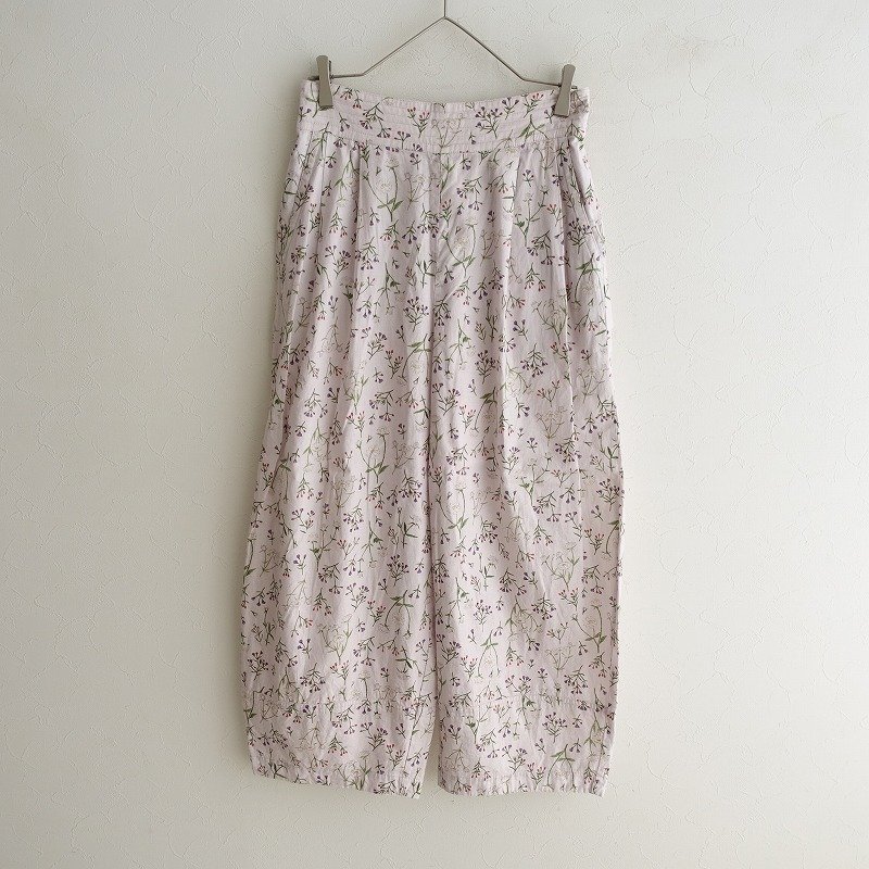 定価2.8万】ネストローブ nest Robe *UpcycleLino flower パンツ*F  