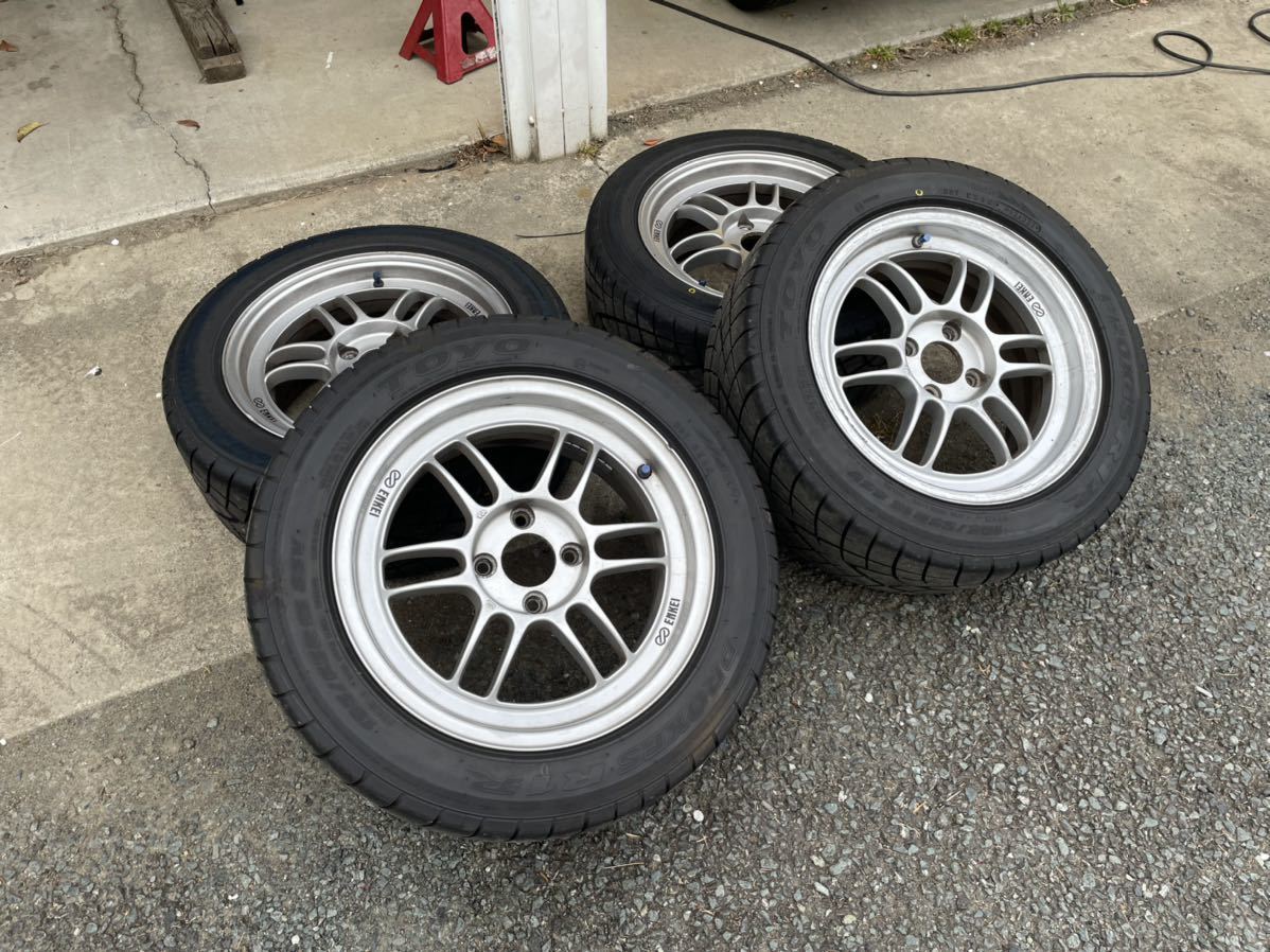 ENKEI RPF1 15インチ 7J41 PCD100 タイヤバリ山ほぼ新品 195/55R15 R1R 