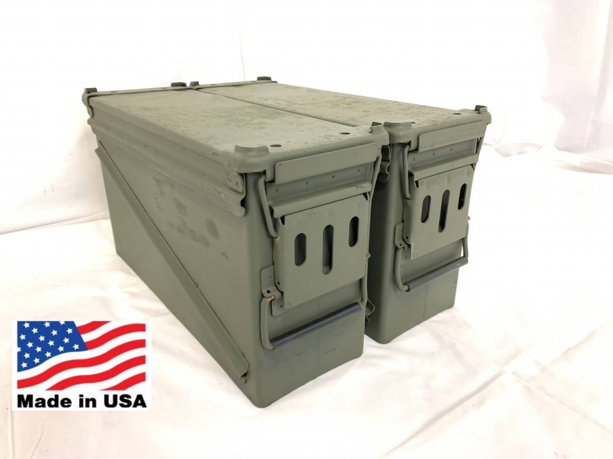 米軍放出品　アンモボックスPA19 アンモ缶 弾薬箱 ミリタリー 2個セット 米軍放出品アンモボックスPA19 アンモ缶 弾薬箱 ミリタリー 2個セット