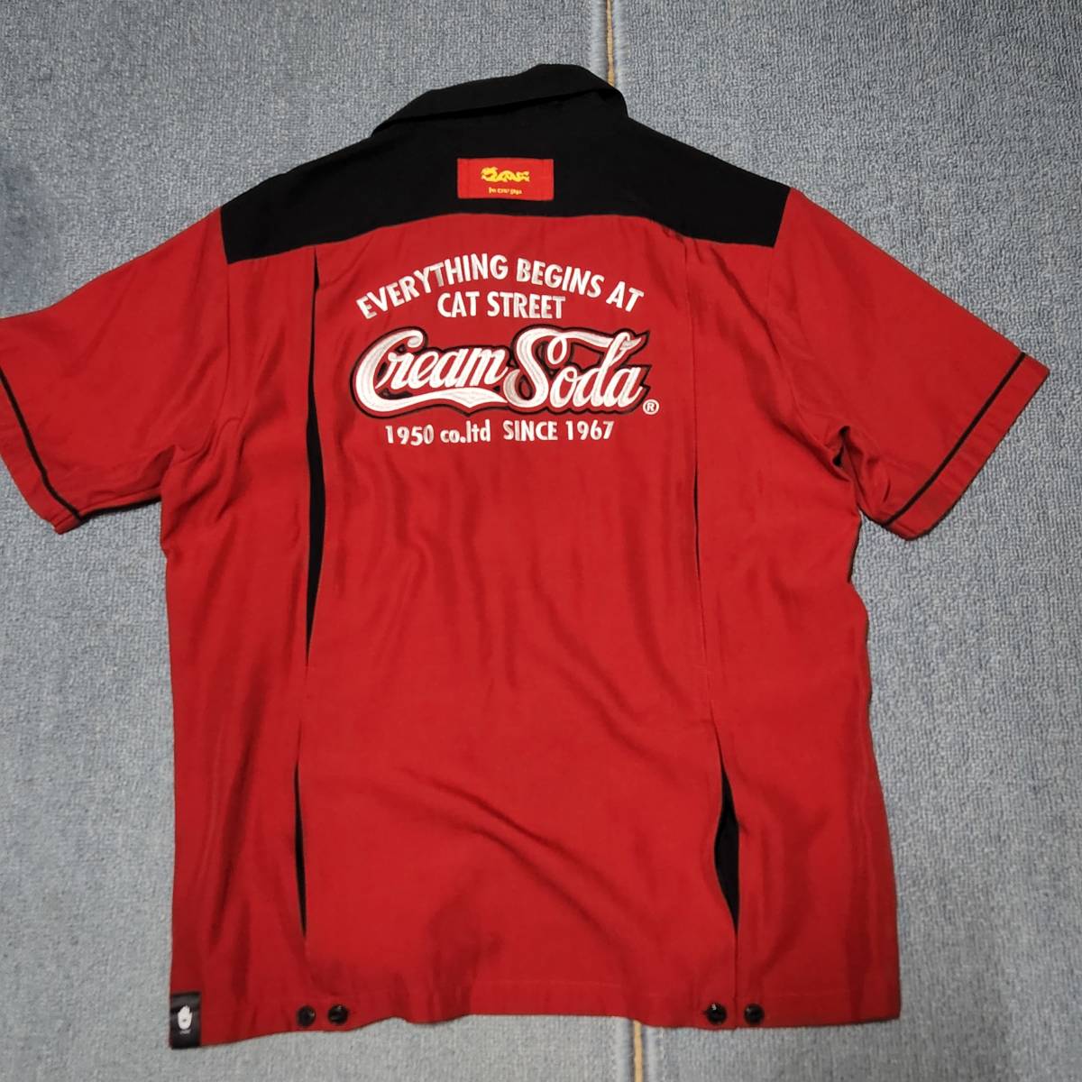 クリームソーダ ボーリングシャツ CREAM SODA ピンクドラゴン クリーム