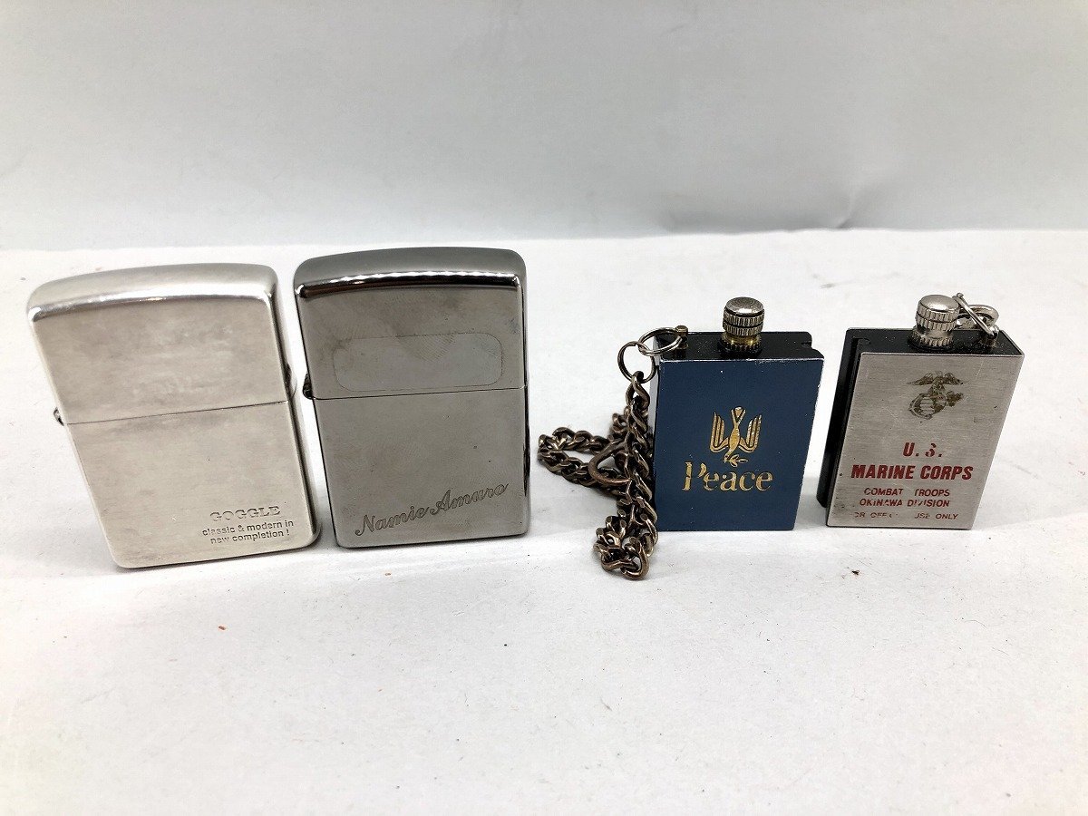 Zippo オイルライター 2個・オイルマッチ 2個 計4個 着火未確認[326409