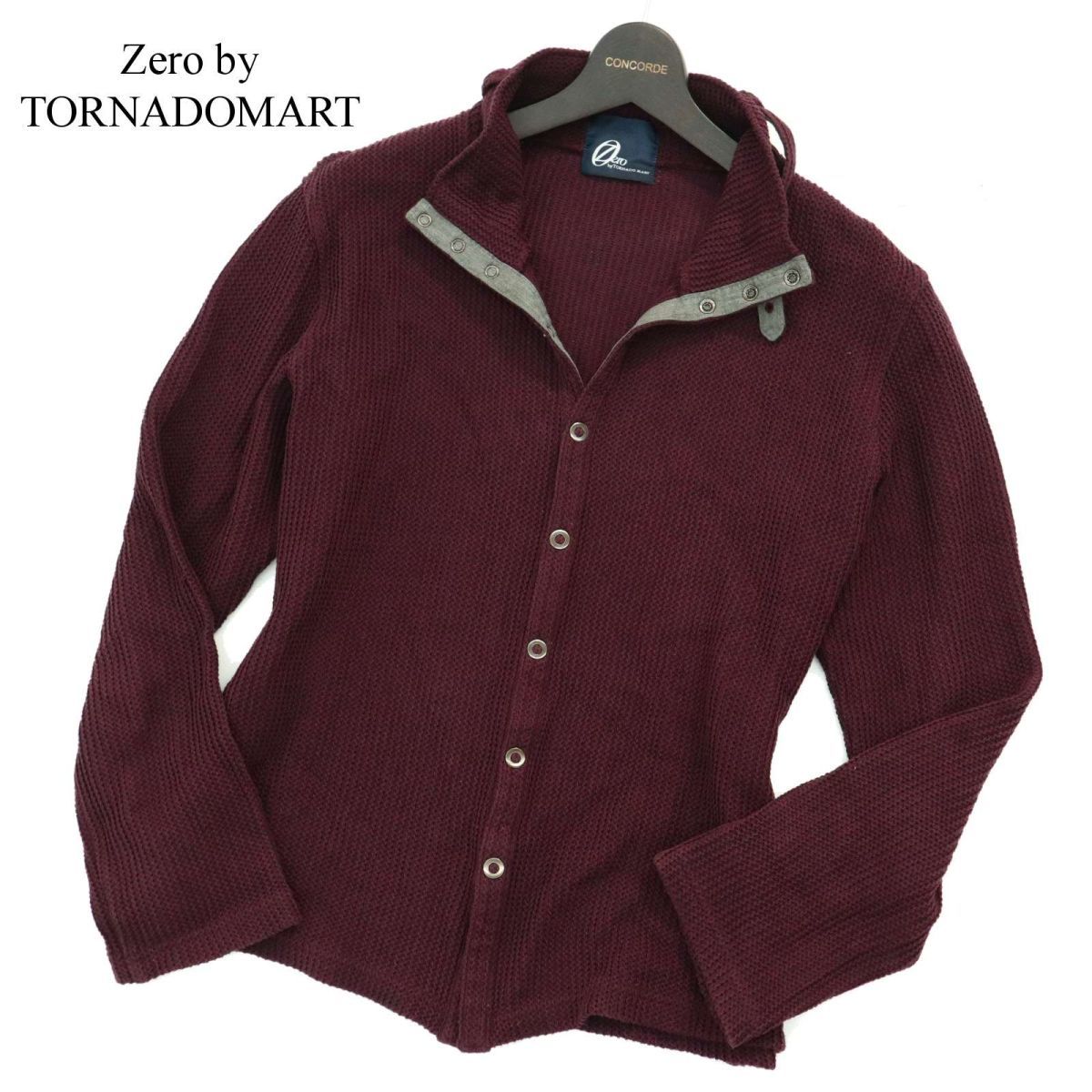 Zero by TORNADOMART トルネードマート 通年 コットン ニット スタンドカラー★ カーディガン ジャケット Sz.LL　メンズ　A3T02092_3#O