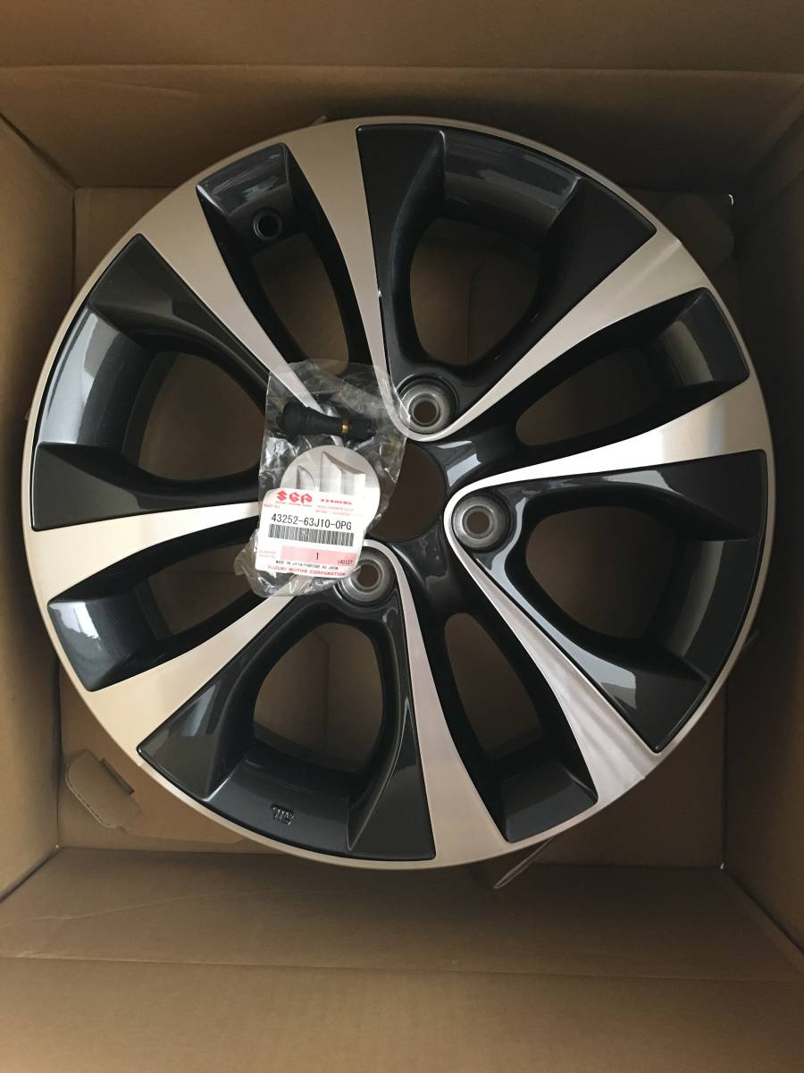 即決★新品未使用 スズキ ワゴンR MH34S 純正アルミホイール センターキャップ付き 4.5J 15インチ+45 PCD100-4穴 ハブ径54㎜ 43210-72M50