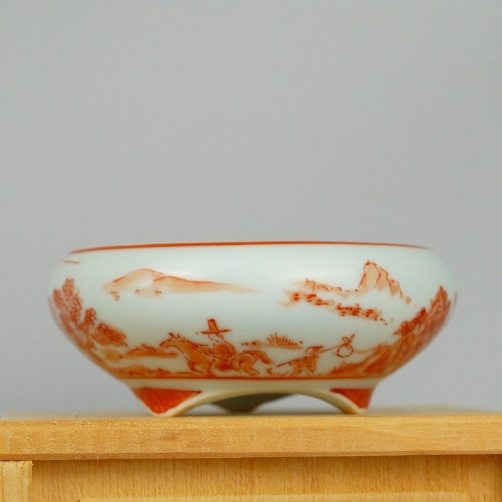 盆栽鉢 平安佑泉 佑泉作 小鉢 長辺 約6.5cm 丸鉢