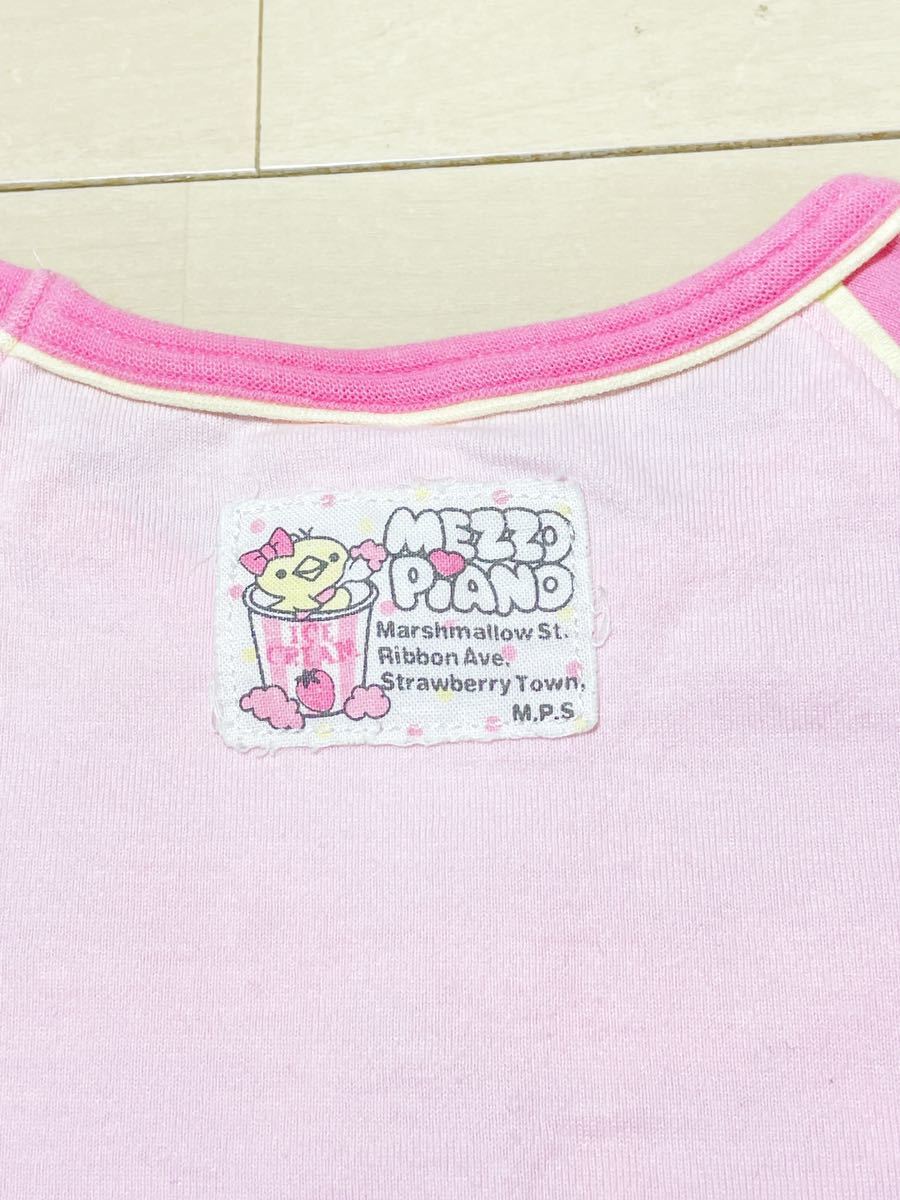 Mezzo piano メゾピアノ キャラクター ハート型ポケット Tシャツ