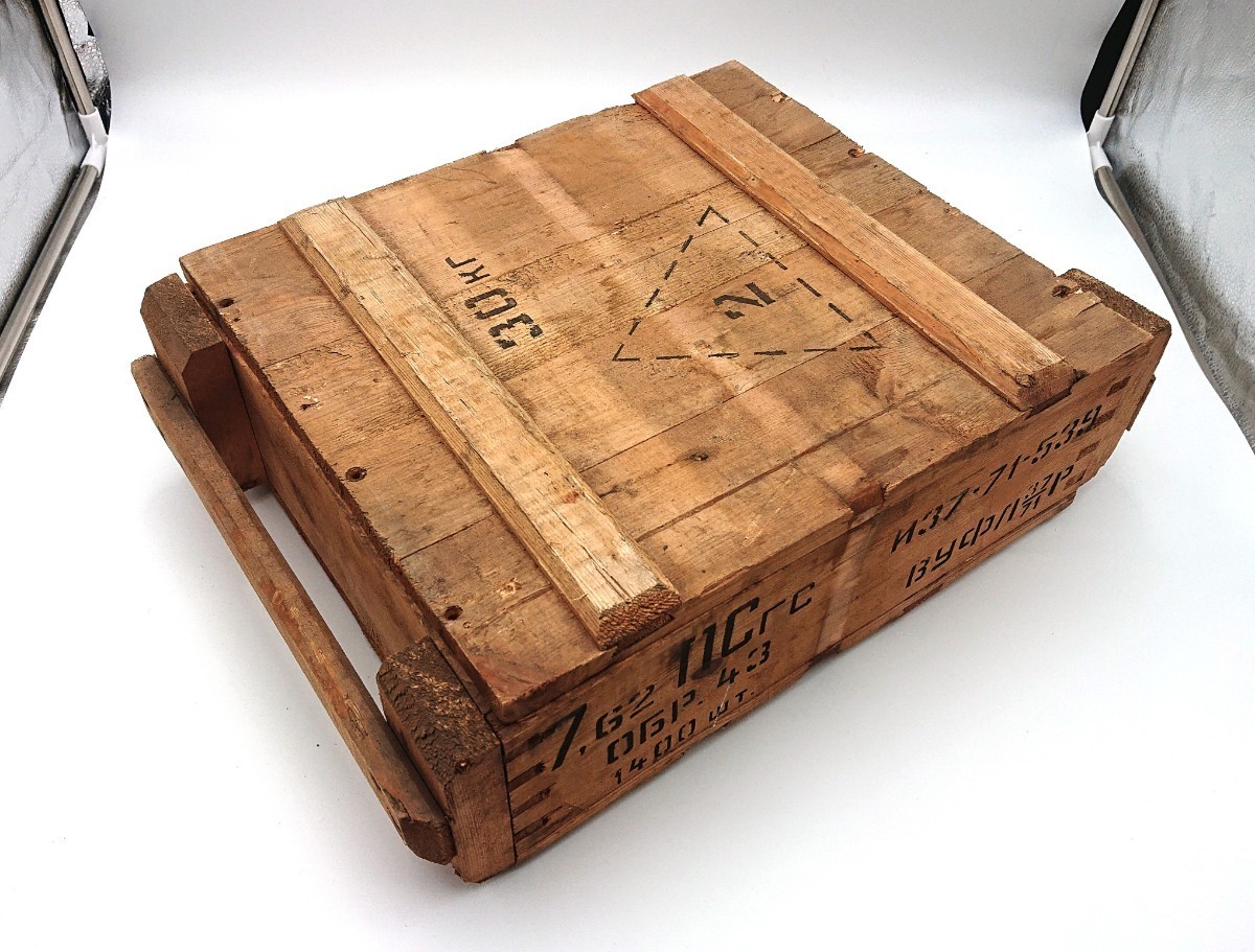 ロシア/ソ連実物 木製弾薬箱 7,62×39mm弾用 (検) AK AMMO BOX 実物 実