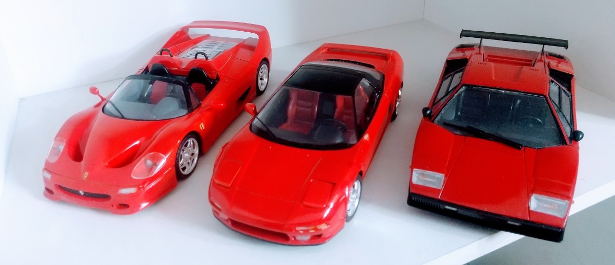 タミヤ製 1/24 フェラーリF50 & ホンダNSX & ランボルギーニ 