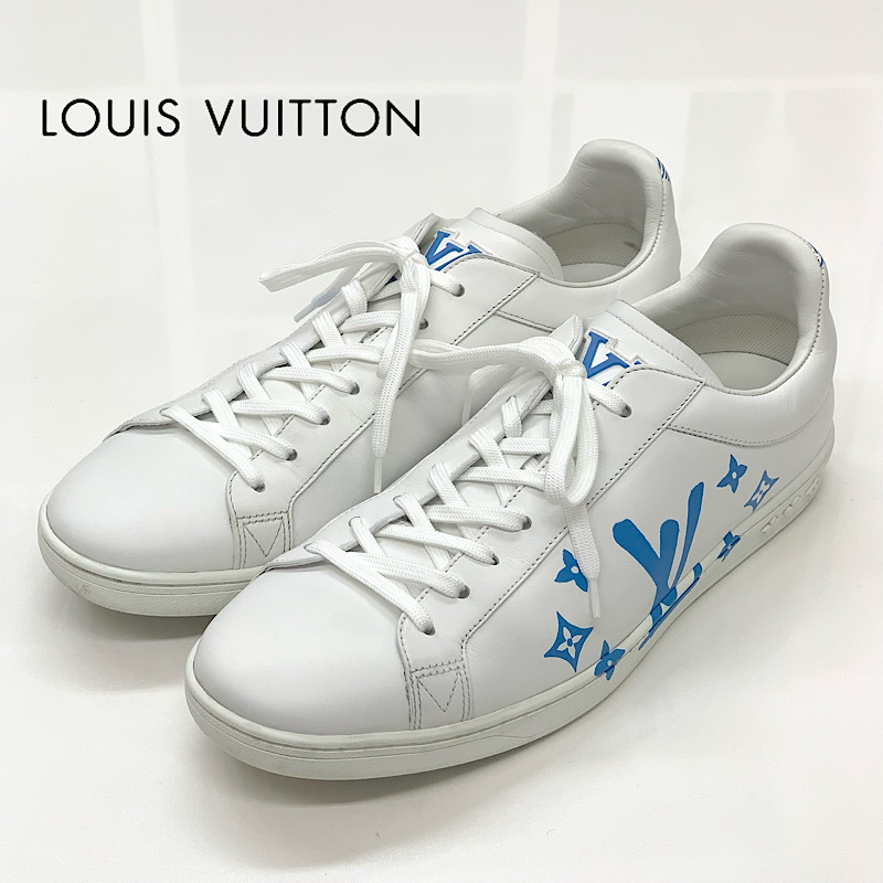 5818 ヴィトン ルクセンブルグサモトラケライン レザー スニーカー ブルー