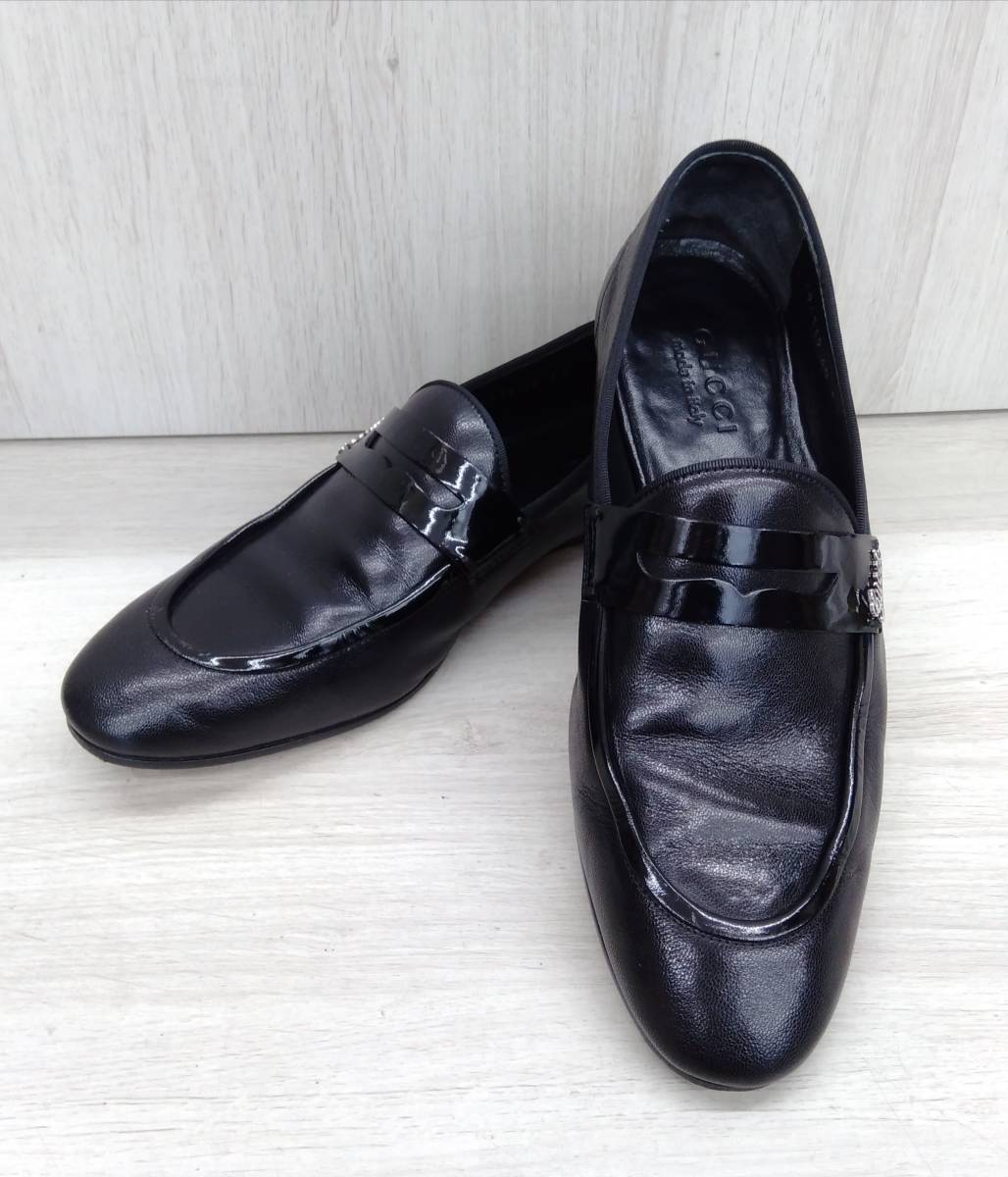 GUCCI グッチ ブラック ロゴペニーローファー 194339 40EJ