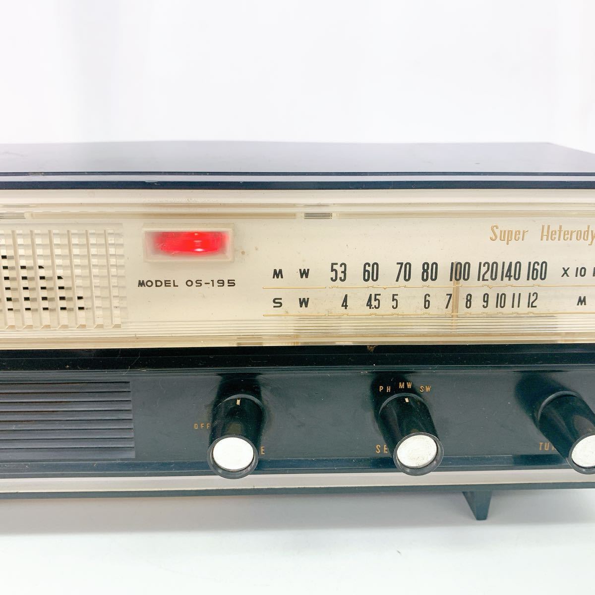 大阪オンキョー、真空管ラジオ、OS-195（1961年昭和36年式）、作動、美 