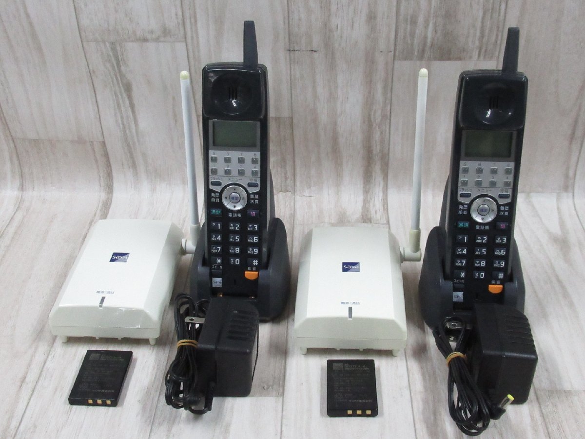  tア 5435 保証有 サクサ Saxa AGREA/HM700 コードレス電話機 WS605(K) 2台セット 電池付 ・祝10000！取引突破！