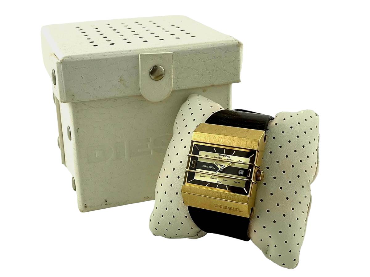 ディーゼル DIESEL サングラス スクエア ブラウン ケース付き 