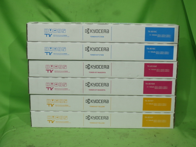[A16468] ★送料無料 KYOCERA TK-8516 トナーキット C/M/Y 各2本 ★計6本セット 未開封 純正 京セラ TASKalfa 4052ci / 5052ci 用 tk8516