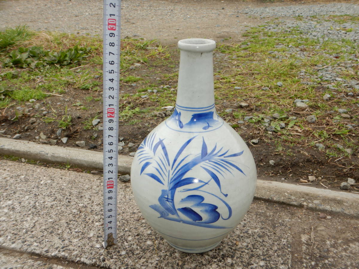 時代もの 伊万里 染付 笹徳利 大徳利 酒器 1輪挿し アンティーク 花瓶 