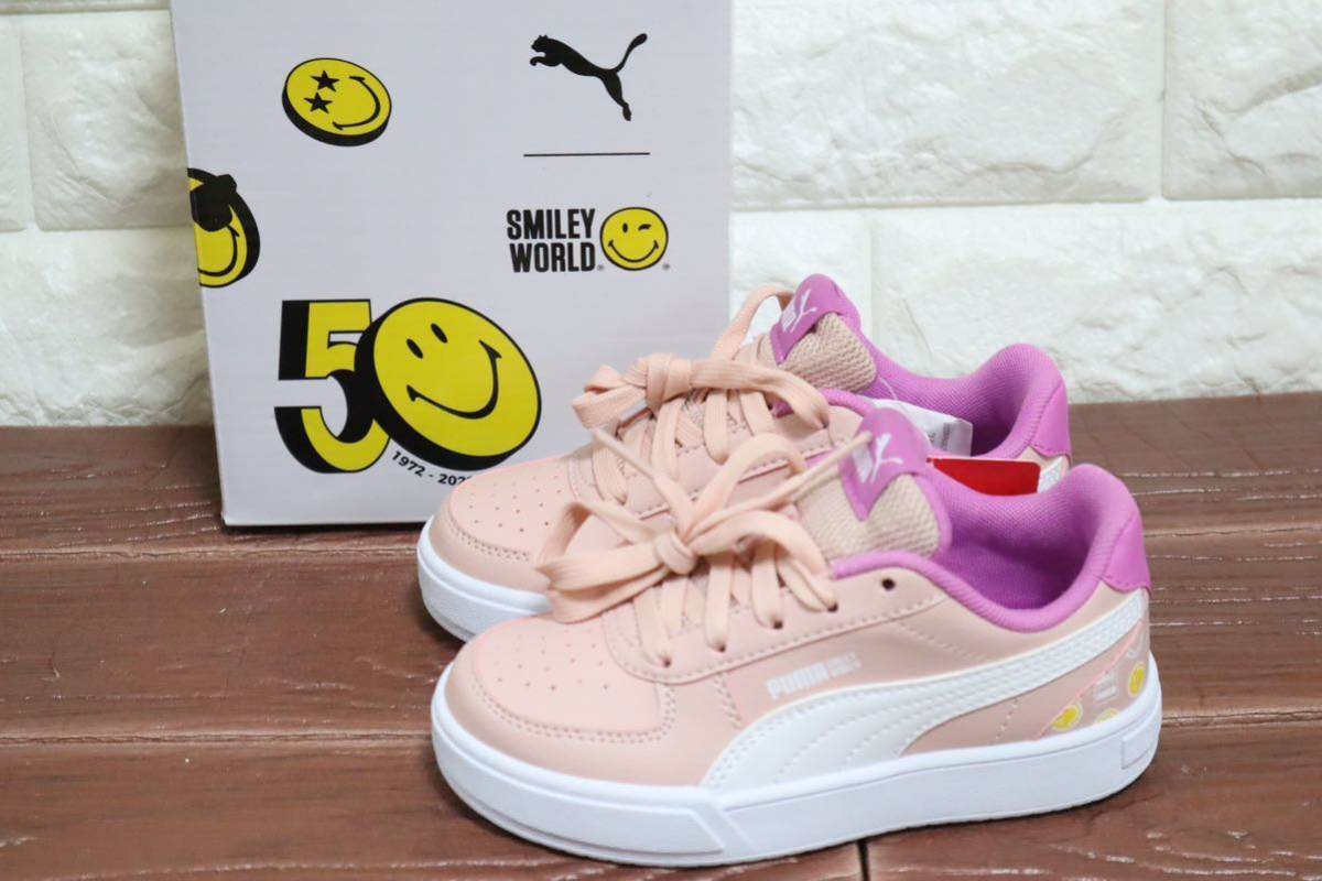 新品 17㎝ PUMA プーマ CAVEN SMILEYWORLD PS ケーブン スマイリーワールド PS 386146-02 キッズスニーカー