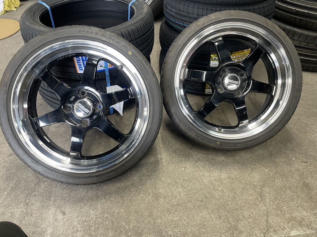 RAYS レイズ ボルクレーシング TE37 KCR 16インチ 5.5J 4H100 ＋45 4穴　RE004ポテンザ21年製バリ溝