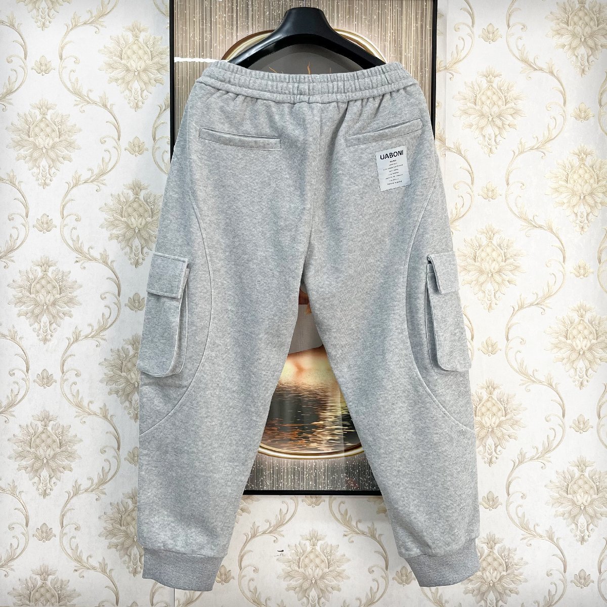 最高峰EU製＆定価4万◆UABONI*Paris*チノパン*ユアボニ*パリ発◆コットン100% 快適 肉厚 暖か スウェットパンツ カジュアル M/46サイズ_2