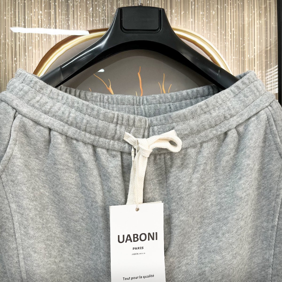 最高峰EU製＆定価4万◆UABONI*Paris*チノパン*ユアボニ*パリ発◆コットン100% 快適 肉厚 暖か スウェットパンツ カジュアル M/46サイズ_3