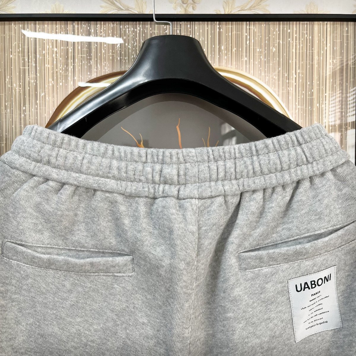 最高峰EU製＆定価4万◆UABONI*Paris*チノパン*ユアボニ*パリ発◆コットン100% 快適 肉厚 暖か スウェットパンツ カジュアル M/46サイズ_4