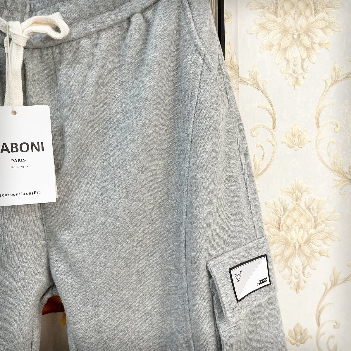 最高峰EU製＆定価4万◆UABONI*Paris*チノパン*ユアボニ*パリ発◆コットン100% 快適 肉厚 暖か スウェットパンツ カジュアル M/46サイズ_5
