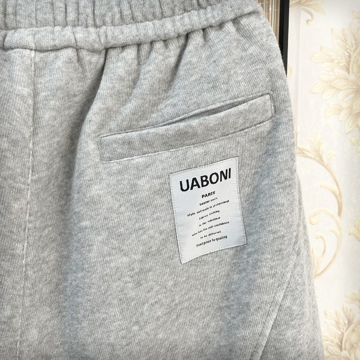最高峰EU製＆定価4万◆UABONI*Paris*チノパン*ユアボニ*パリ発◆コットン100% 快適 肉厚 暖か スウェットパンツ カジュアル M/46サイズ_7