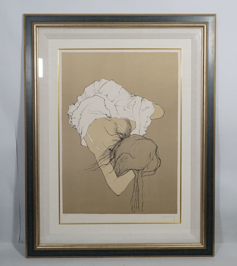 C581◇本物保証【ジャン・ジャンセン】リトグラフ約20号「刺繍した  