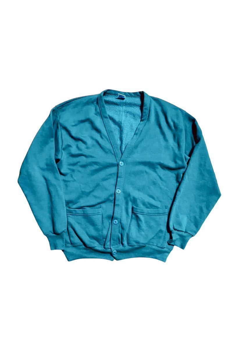 90s USA製 JERZEES スウェット カーディガン パチポケ ONE SIZE FITS